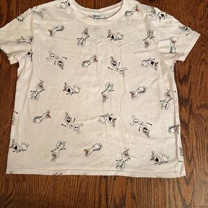 Disney Kids Cream Olaf Print T-Shirt